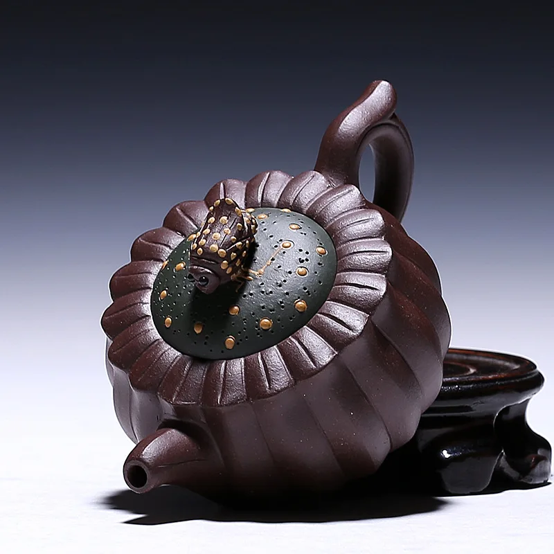 Аутентичный чайный горшок из исинской глины 150 мл цветочные бутоны пчелиный