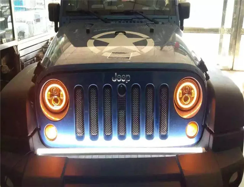 1997 ~ 2014 автомобильный Стайлинг для Wrangler фары JK LJJ TJ светодиодный cherokee comanche commander