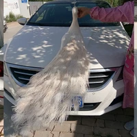 real life bird white feathers bird large 100cm white peacock home garden decoration party prop gift h1380