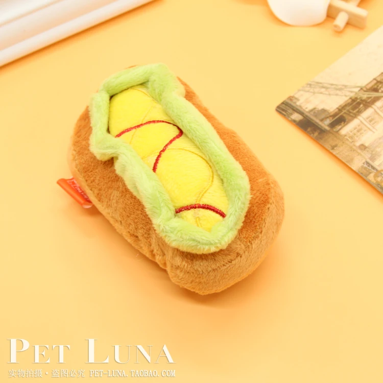 Игрушка для собак хот-дог текстура ворса звуковая домашних животных кошек