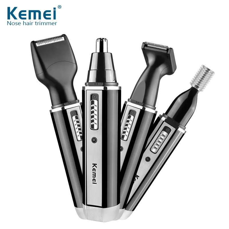 Kemei KM-6630 4 в 1 Профессиональная электрическая перезаряжаемая бритва с насадками и