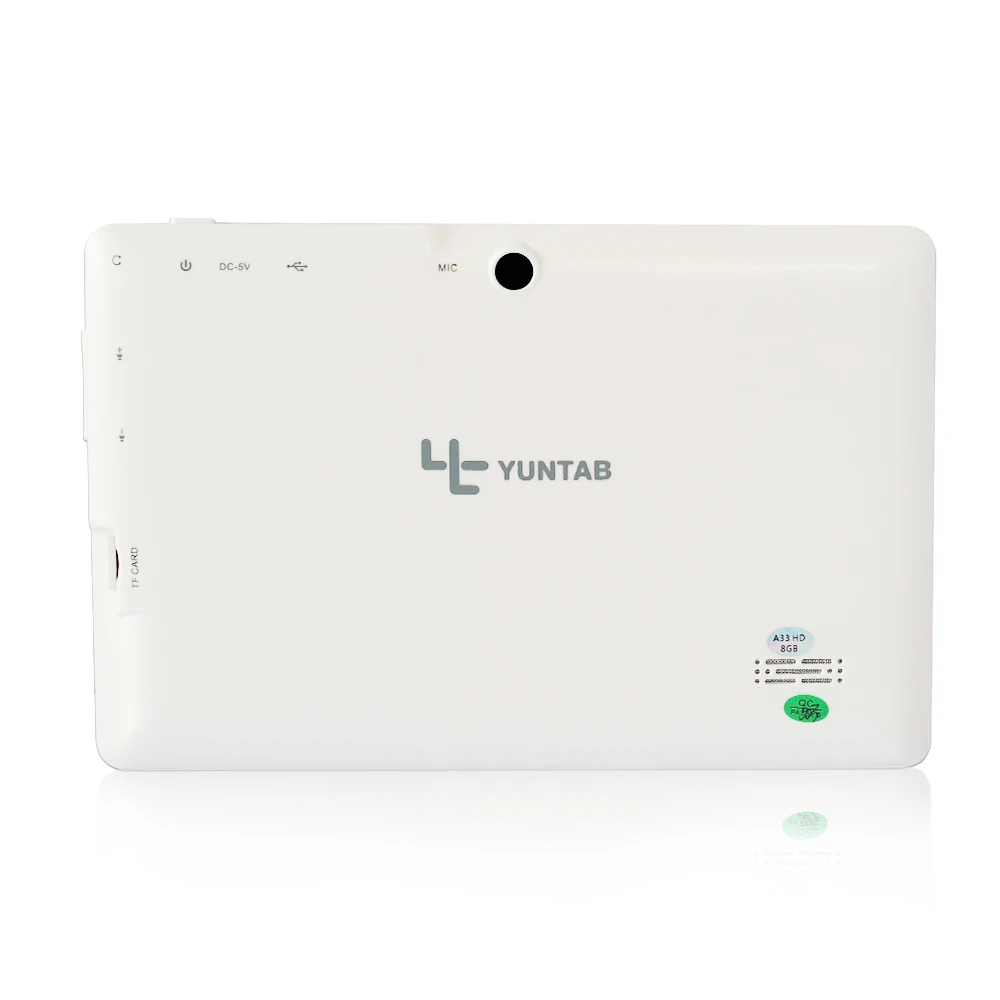 Yuntab 7-дюймовый планшетный ПК четырехъядерный Allwinner A33 Google Android 4 с двойной камерой