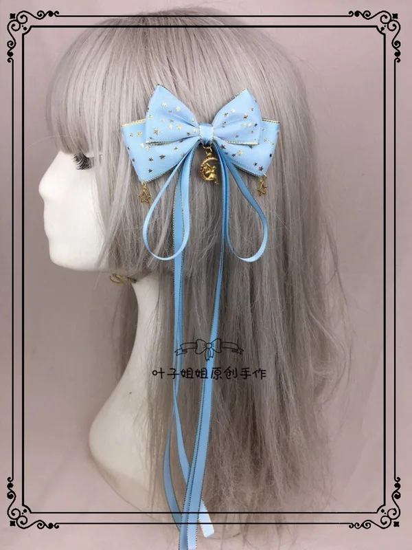 1PCS Японская Лолита Женская Корейская сетка вишня клубника лук дизайн волос шпилька головной убор Kawaii косплей аксессуары для волос 6 цветов - Цвет: 1PCS