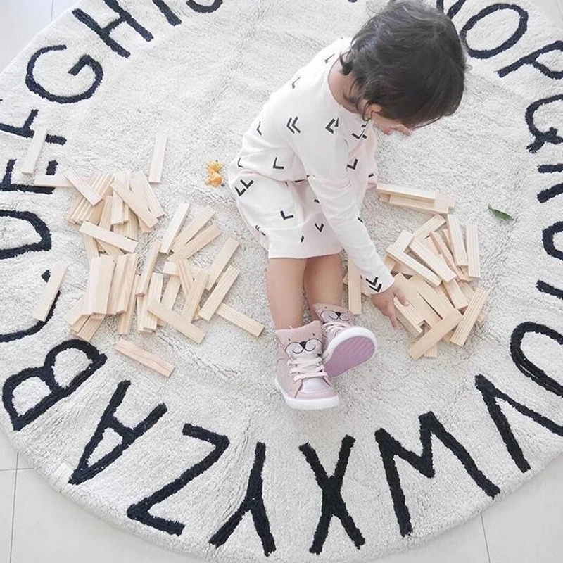 

Baby Play Mats Pad Toddler Kids Crawling Blanket Round Carpet Rug Toys Antislip Mat Children Room Decor 101CM Dropshipping