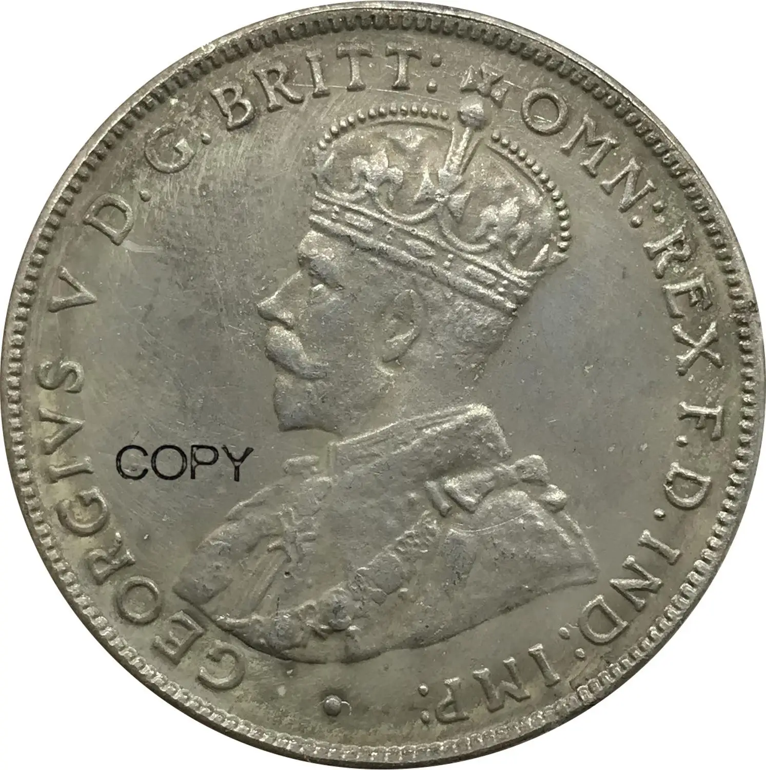 Австралийский Джордж V, 1936 год, 1, Флорин, два шиллинга, кубик, покрытые серебром, копия монет