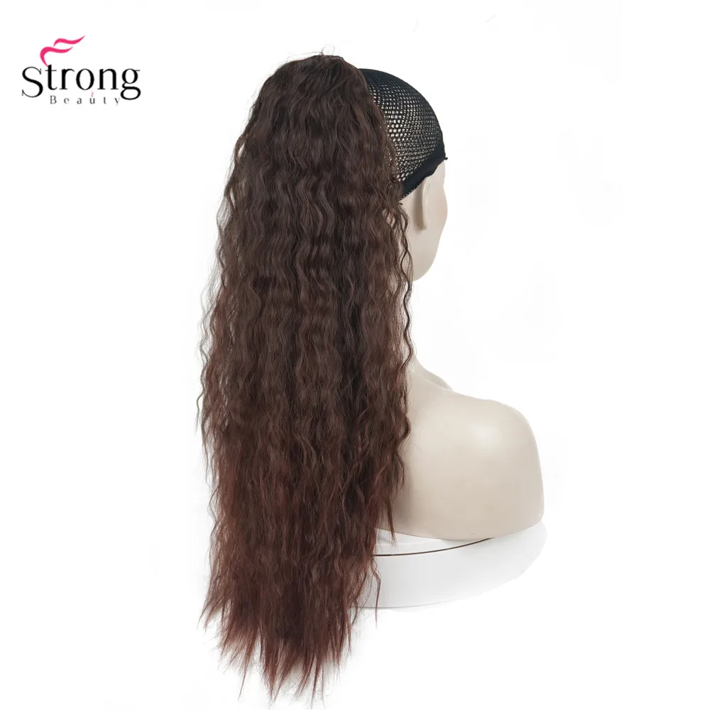 StrongBeauty женский кудрявый парик длинный шнурок хвост Синтетический волос хвостики из волос расширение 24 дюймов шиньоны