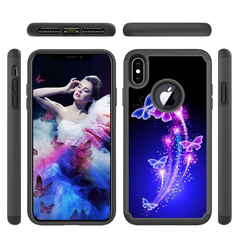 Для Iphone XS MAX XR X 8 7 6 Ipod Touch 5 ударопрочный Жесткий ПК + ТПУ чехол Защитный Тоторо сова
