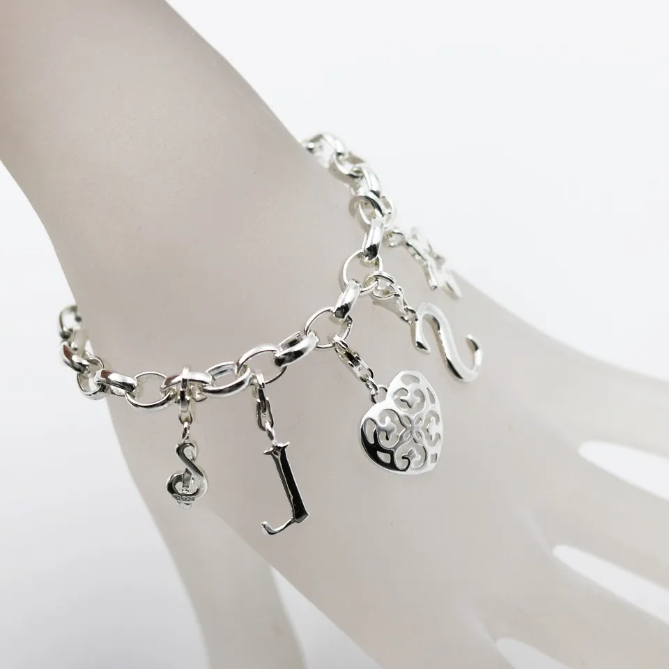 Подвески в виде букв алфавита ручной работы O ~ Z для браслетов и ожерелий