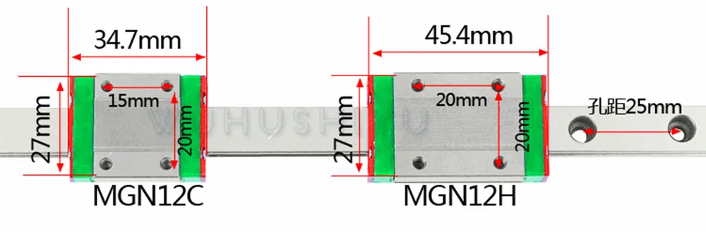 12 мм линейная направляющая MGN12 L = 150 мм 200 мм 250 мм 350 мм 400 мм 450 мм 480 мм 500 мм 600 мм 650 мм 700 мм 800 мм 850 мм+ MGN12C или MGN12H блок