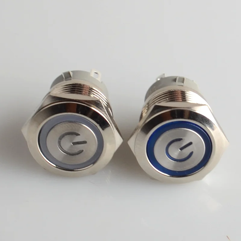 1PC 19mm Switch-Side Momentary Metal Annular Push Button Switch Ring LED Self-Recovery Waterproof Car Door | Строительство и