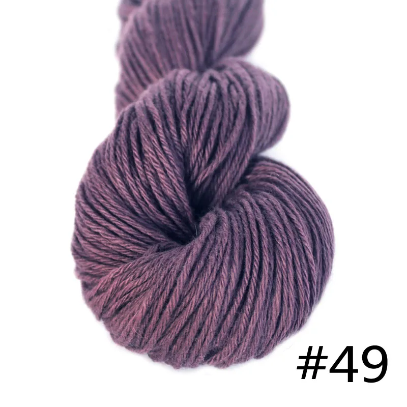 49 Mauve Пряжа лотоса многоцветная Толстая кашемировая DK пряжа цвет#31-#60 натуральный кашемир 4plys ручная вязка цвет ed DIY вязание крючком - Цвет: 49 Mauve