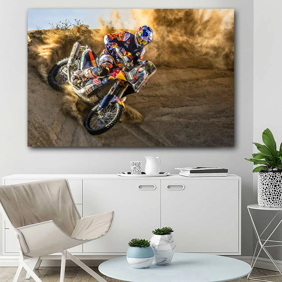 Dirtbike мотокросса мотоциклетная обои настенный художественный постер картина