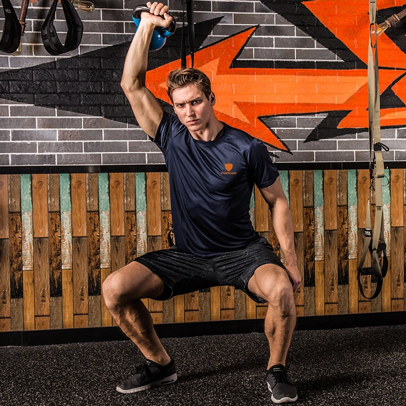 Спортивная футболка для бега и фитнеса мужчин camiseta gym hombre dry fit с коротким рукавом