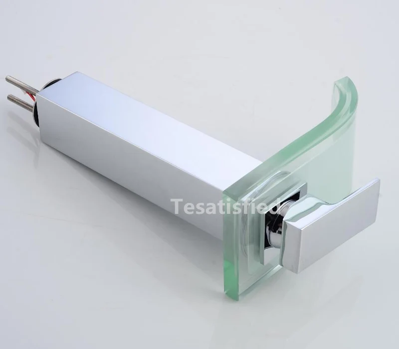Robinet Salle De Bain Стекло водопад кран Led Цвет изменение Ванная комната смесителя крепление на платформу смесители для раковины краны