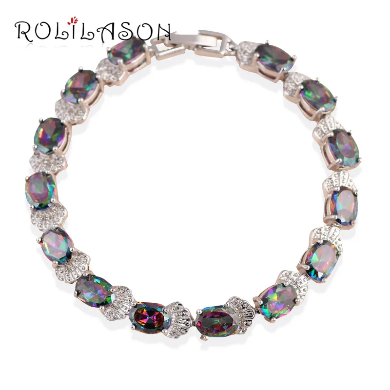 Роскошные браслеты ROLILASON для женщин Превосходное качество Серебряный Мульти