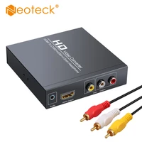 neoteck hdmi compatible to rca hdmi compatible converter 3 5mm jack headphone 720p 1080p support pal ntsc for hd tv older tv