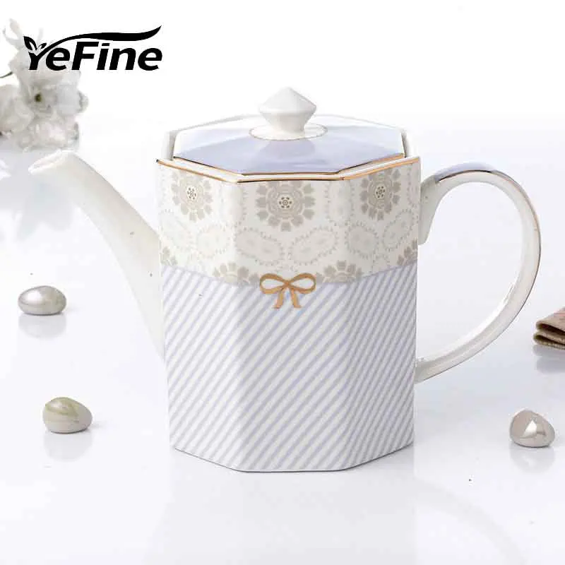YeFine 750 мл костяной фарфор для послеобеденного чая, керамический чайник с фильтром, кухонные аксессуары, кофейник