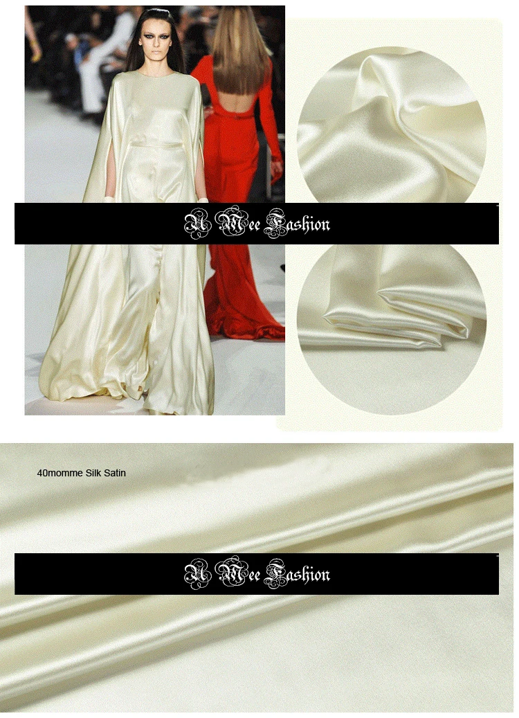 CNUM Natural Silk White/ Satin Stretch Habotai CDC/ Fabric/ Width: 114cm 140cm 160cm 240cm /by meter | Дом и сад