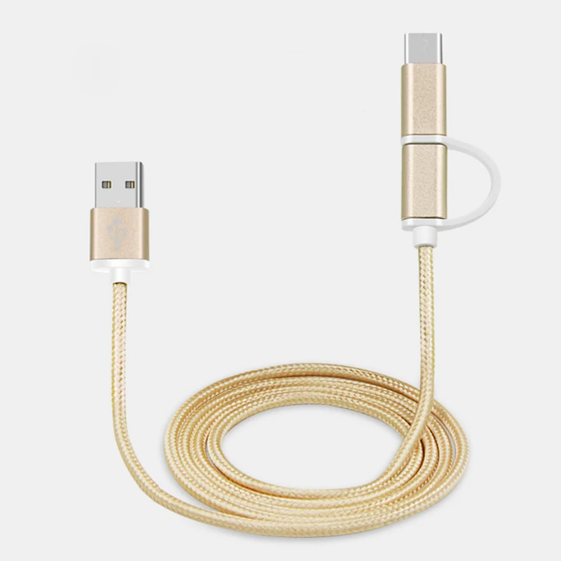 Кабель быстрой зарядки 2 в 1 А м кабель Micro USB SAMSUNG + Type C плетеный шнур Samsung GalaxyS6 S7 edge S8