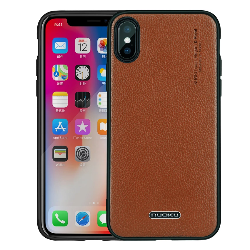 Роскошный чехол для телефона из натуральной кожи iPhone 6 6s 7 8 Plus X деловая мягкая