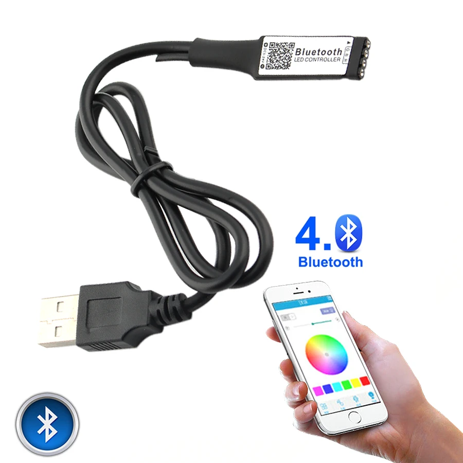 5 в RGB Светодиодная лента USB Bluetooth Водонепроницаемая SMD 5050 50 см м PC В светильник Rgb
