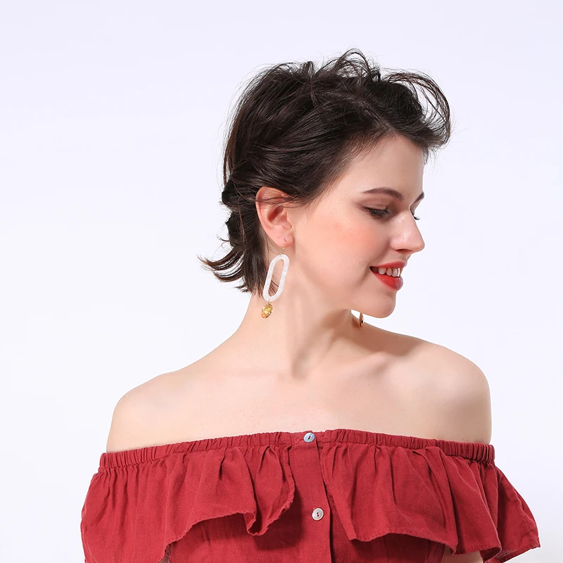 Classical Long Drop Earrings Resin Chic Simple Pendants For Wedding Dress Women New Arrival Accessory Fashion Jewelry | Украшения и