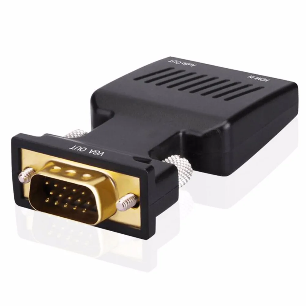 Позолоченный активный 1080P HDMI Женский вход в VGA Мужской выходной конвертер адаптер