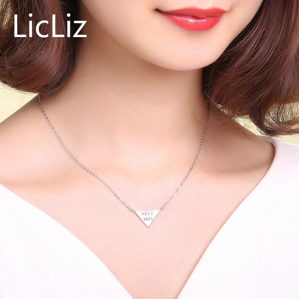 Женское ожерелье с подвеской из настоящего серебра LicLiz геометрическое