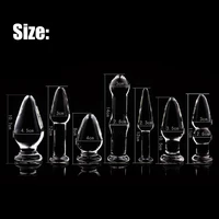 7 size glass anal dildo butt plug anal beads erotic sex toy for women adult products for couples crystal glass anus massage toys