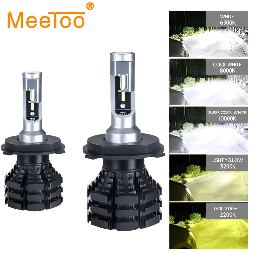 H4 H7 Led безвентиляторный фар автомобиля 12V 50W 10000LM H1 HB3 HB4 светодиодных ламп для автомобилей 6500K 10000K 2200K 9004 9007 1860 чипы для автомобильных фар
