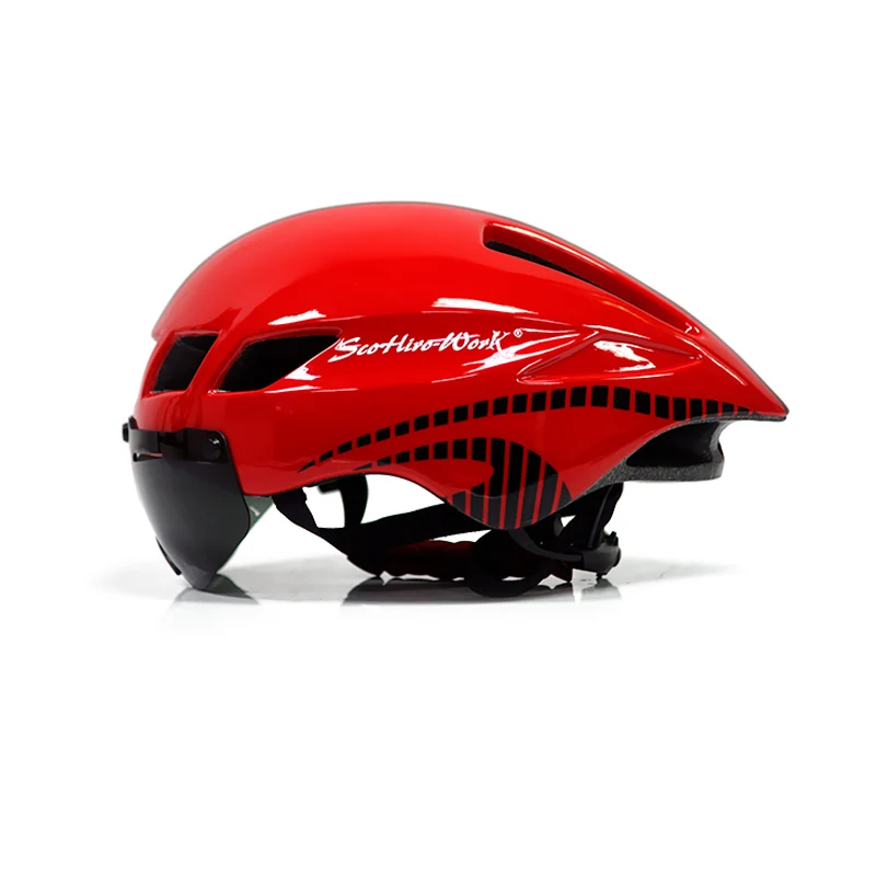 2 В форме TT велосипедные шлемы с линзой дорожный MTB Aero-R1 магнитные всасывающие очки шлем TT триатлон велосипедные шлемы очки - Цвет: 2