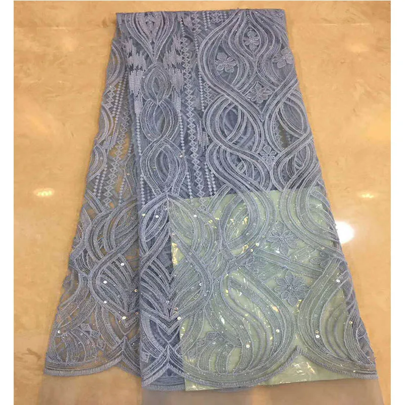 Hot selling Light purple african Sequins swiss voile lace high quality best cotton France fabric for wedding 5 yards/piece |