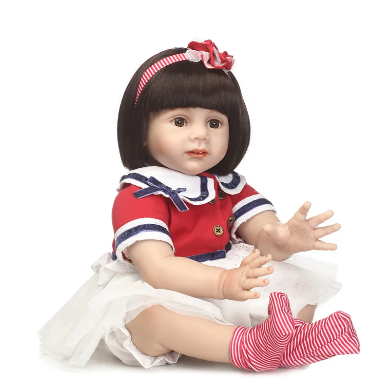 

Lovely bebe girl reborn silicone dolls 24"60cm big reborn toddler princess dolls for child gift clothing model bonecas reborn