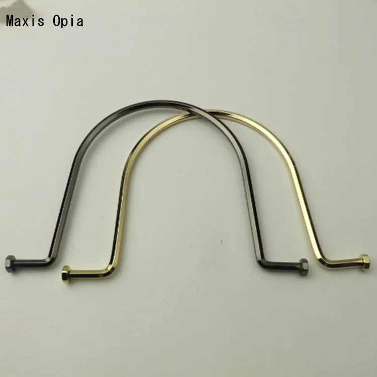 

(6 pieces/lot) Gold Bag Handle Hardware Accessories Metal Purse Handle Frame DIY Handbag obag Accessories U Shape Bag Handle