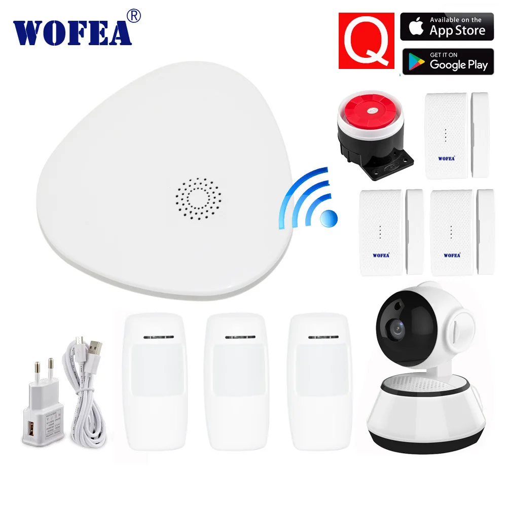 Wofea wifi RF Gataway домашняя система охранной сигнализации DIY KIT IOS и Android смартфон приложение smart host V10 - Цвет: V10 kits Q
