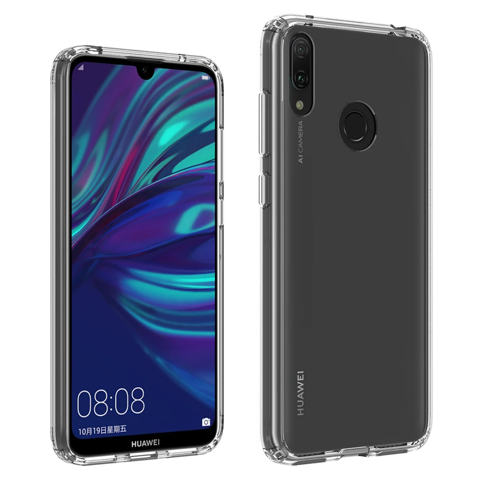 Для huawei Y7 чехол Кристальный Гибридный Бампер прозрачный жесткий акриловый чехол для телефона s для huawei Y7 Pro чехол Y 7 6,26 ''чехол