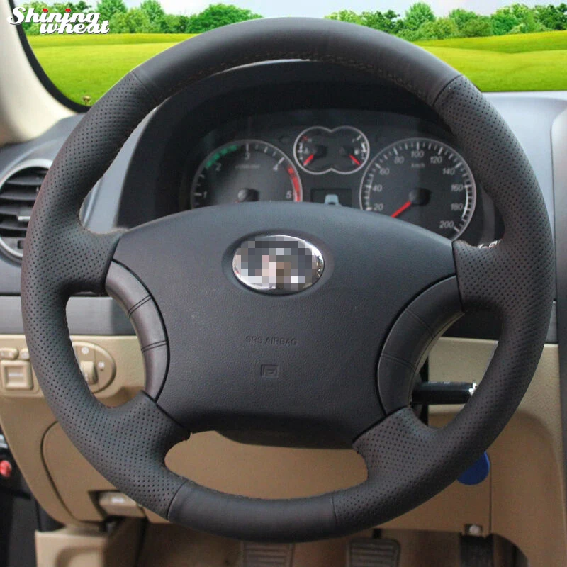 

BANNIS Hand-stitched Black Leather Steering Wheel Cover for for Great Wall Haval Hover H3 H5 Wingle 3 Wingle 5