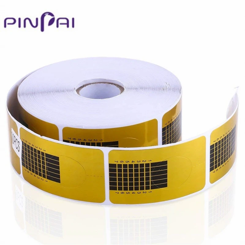 PinPai 500 шт. Прямоугольная форма для наращивания ногтей бумажная наклейка маникюра