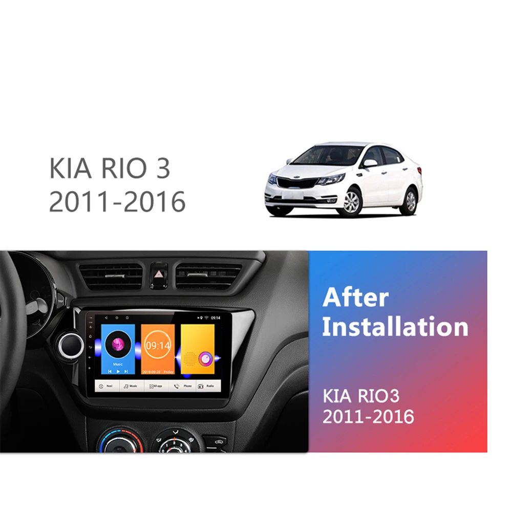Podofo GPS Navigation Car Radio Android Multimedia Player 2 Din Audio Stereo MP5 WIFI Autoradio No DVD For Kia K2 RIO 2013-2018 |