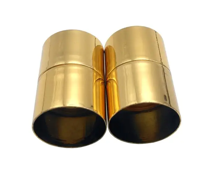Yellow Gold 2 шт., 18 мм, магнитные застежки с внутренним отверстием и застежка, желтое золото, сильный магнит, большие крепежи для браслета, шнур из вощеного хлопка, клей в - Цвет: Yellow Gold