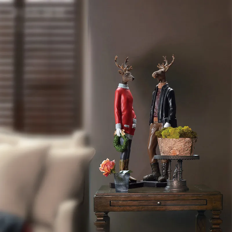 Джентльмен олень скульптура декоративные украшения дома креативные