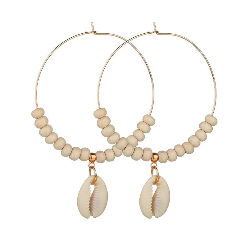 ZORCVENS New Fashion Creative Natural Shell Earrings for Women Boho Handmade Scallop Conch Drop Earrings Jewelry gifts - Окраска металла: 62664