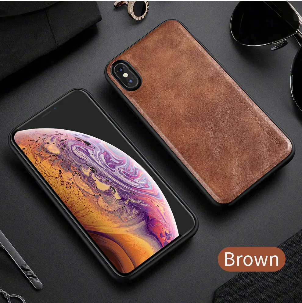 Кожаный чехол X-Level для iPhone X XS Max Роскошный ультра легкий мягкий Силиконовый