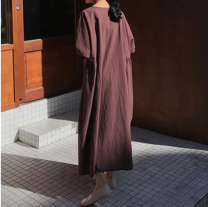 EWQ 2019 новое летнее поступление круглый воротник Vestidos короткий рукав свободный