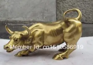 Маленькая настенная уличная латунная свирепого Быка статуя XOX | Дом и сад