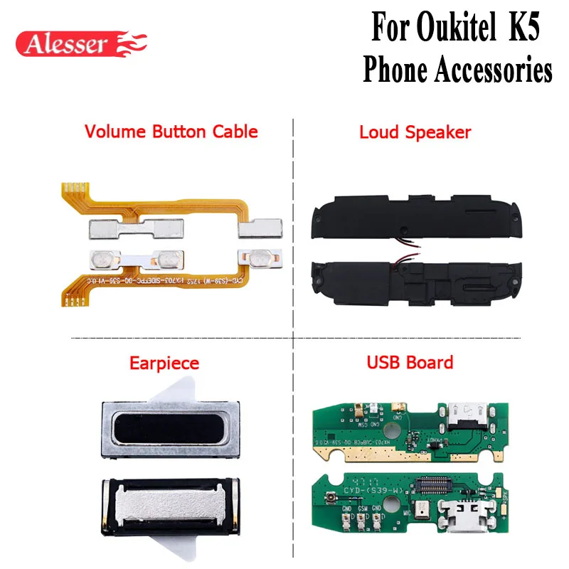 Alesser для Oukitel K5 Кнопка громкости гибкий кабель громкий динамик наушник USB разъем