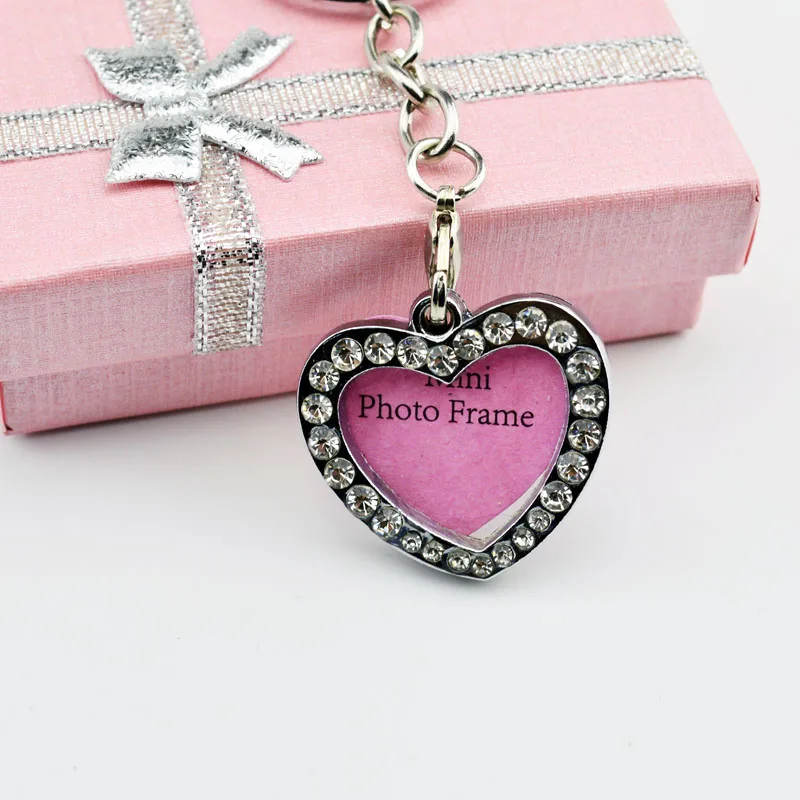 2 шт./лот Подвеска из горного хрусталя металлическая фоторамка брелок сделай сам