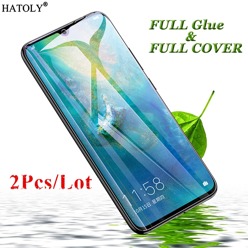 Закаленное стекло для Huawei Mate 20 2 шт. пленка с полным клеем защита экрана круглыми