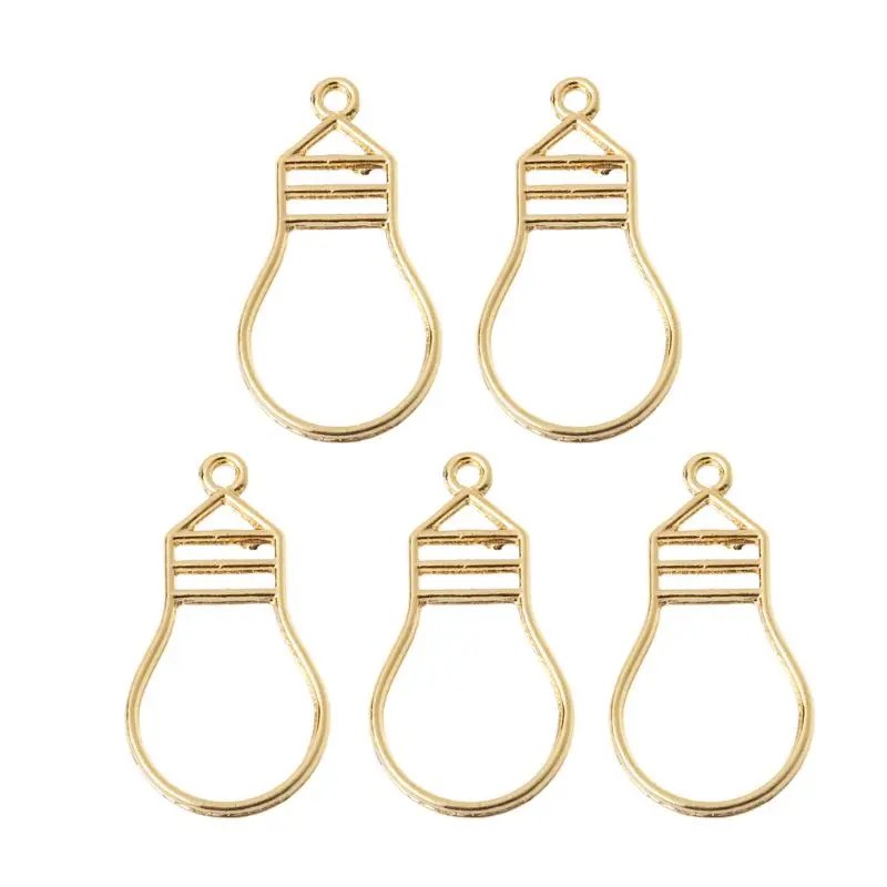 5 шт. Золотая лампочка из смолы пустая рамка Подвеска Установка в открытую рамку