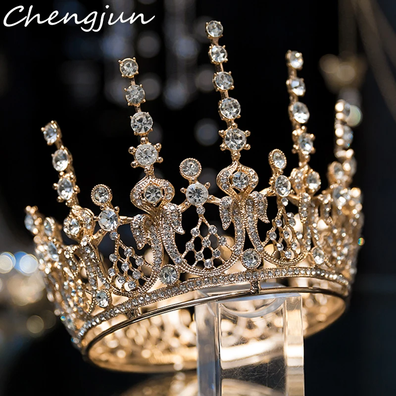 Luxury Gold/Silver Alloy Rhinestone Wedding Hair Accessories Tiaras For Bridal